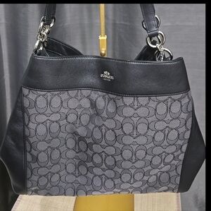 Coach Black and Gray 3 compartment Shoulder Bag